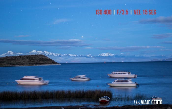 Fotografia nocturna en la Isla del Sol Bolivia