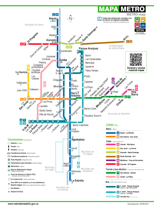 Mapa SITVA Metro de MedellÃ­n